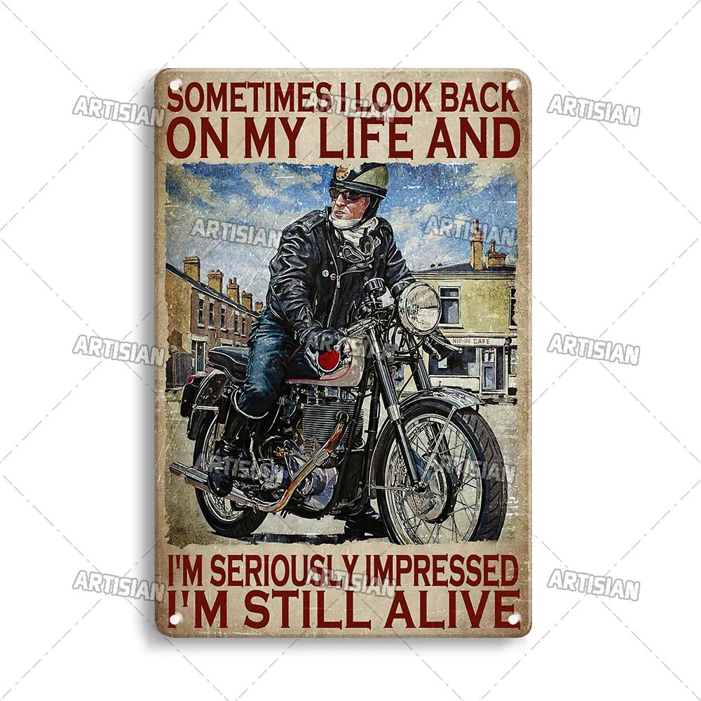 ARTISIAN Vintage Motorcycle Metal Tin Sign Decorative Plate Wall Art Metal Poster Bar Home Metal Plaque Studio Industrial Decor