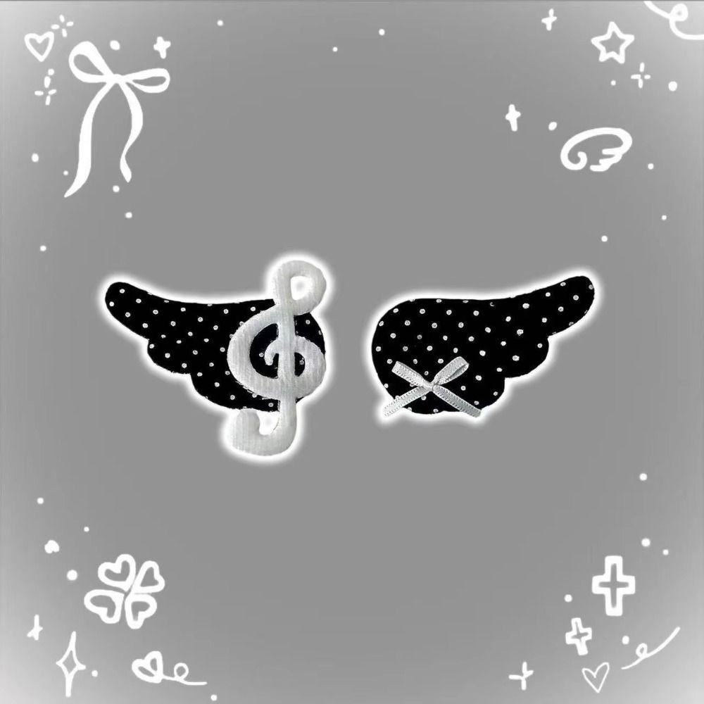 1 Pair Subculture Musical Note Hair Clip Polka Dot Y2K Hair Accessory Casual Wear