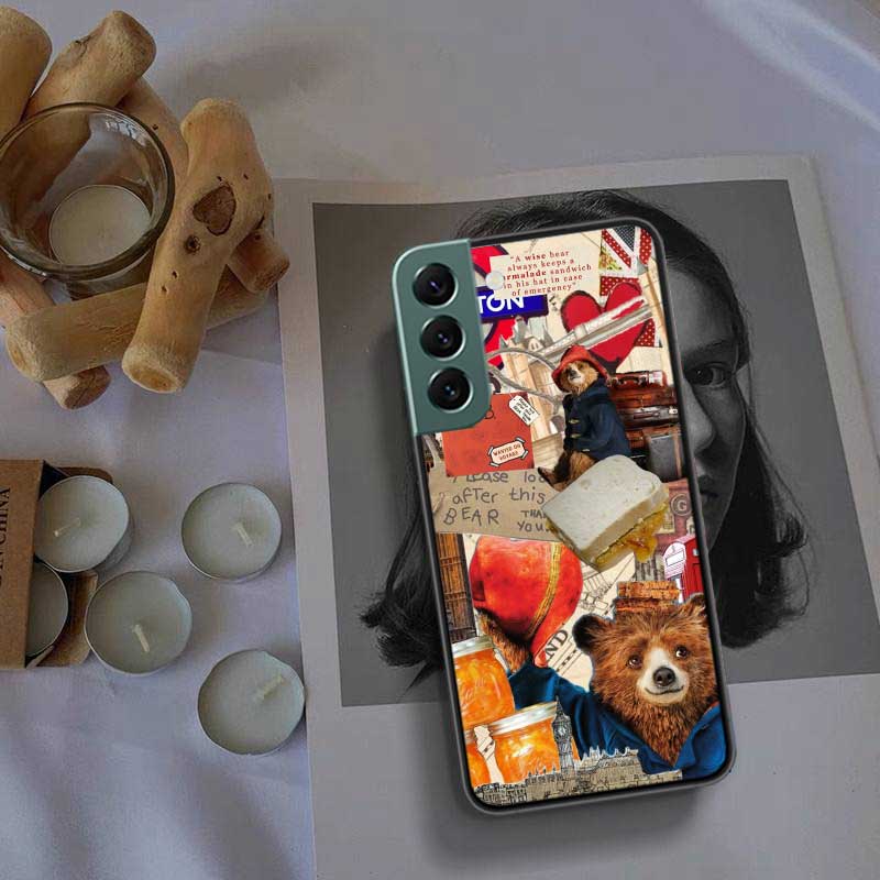 Cute P-Paddington Bear Phone Case For Samsung Galaxy S22 S25 Ultra S21 S10 Plus S26 Edge S20 S23 S24 FE Cover Silicone Soft