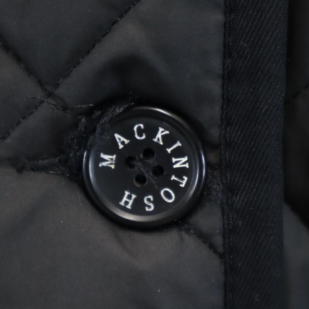 Mackintosh Made In England Quilted Jacket 34 Black Boa Fur Lining Women Used