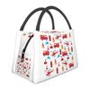 Red Transport Fire Truck Engine Brigade Insulated Lunch Bag for School Bento Storage Food Boxes Cooler Thermal Lunch Box Tote