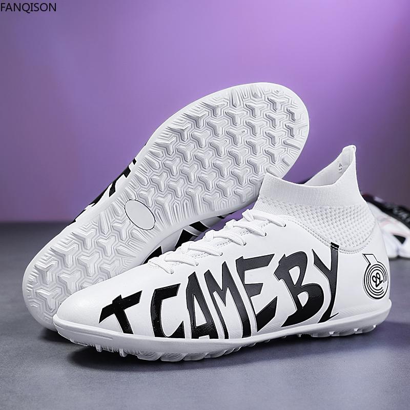 31-48 Cizme de fotbal pentru bărbați/femei, talpă moale din cauciuc, vârfuri scurte, gazon artificial, pentru competiții în interior, pantofi de fotbal profesioniști pentru copii