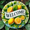 Metal Tin Sign Lemon Autumn Leaves Welcome Home Wall Decor