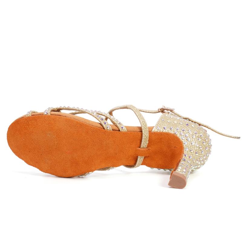 Scarpe da ballo con tacco alto da donna Scarpe da ballo latino Scarpe da ballo da sala indoor con strass con tacco 6/7/9CM
