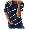 Women's Casual Fashion Short-Sleeved Stitching Round Neck Pullover Thin T-shirt