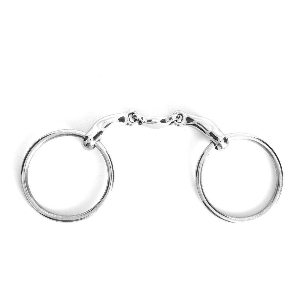 Stainless Steel Bit Snaffle All Purpose Horse Tool Accessories Broken Mouth with Curved Link