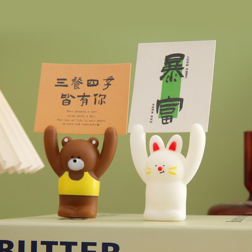 Creative Cartoon Animal Fruits Shape Message Holder Desktop Organizer Photo Clip Business Memo Card Holder Note Stand Holder