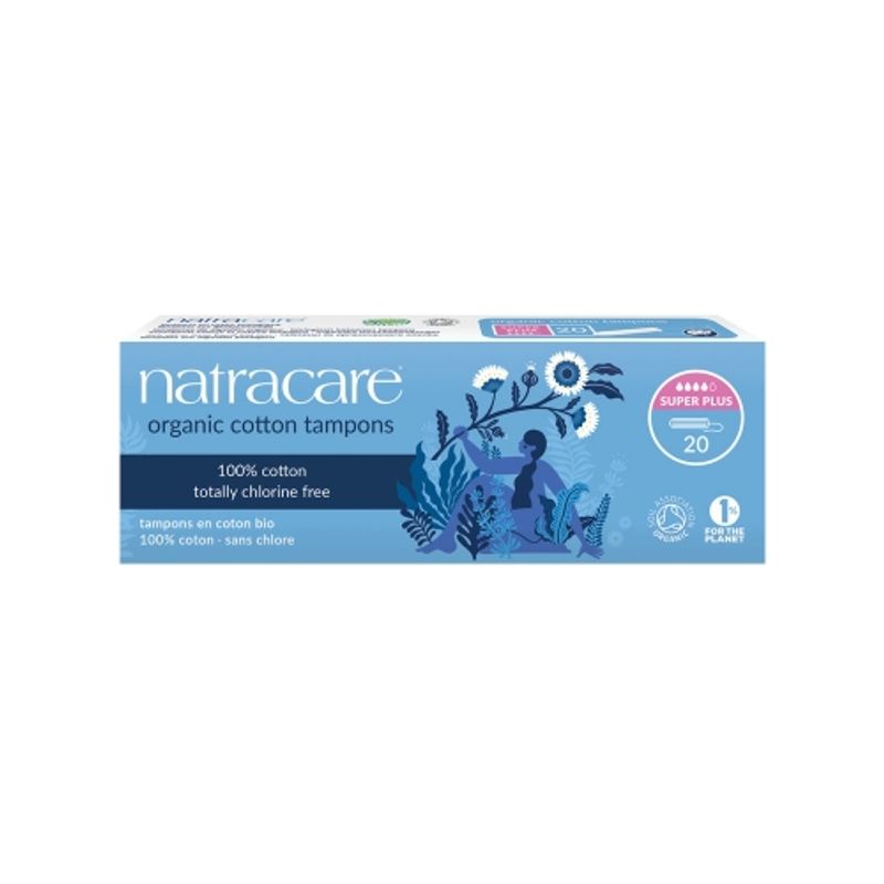 Natracare Super Plus Cotton Tampons, 20 Count (Individually Wrapped)