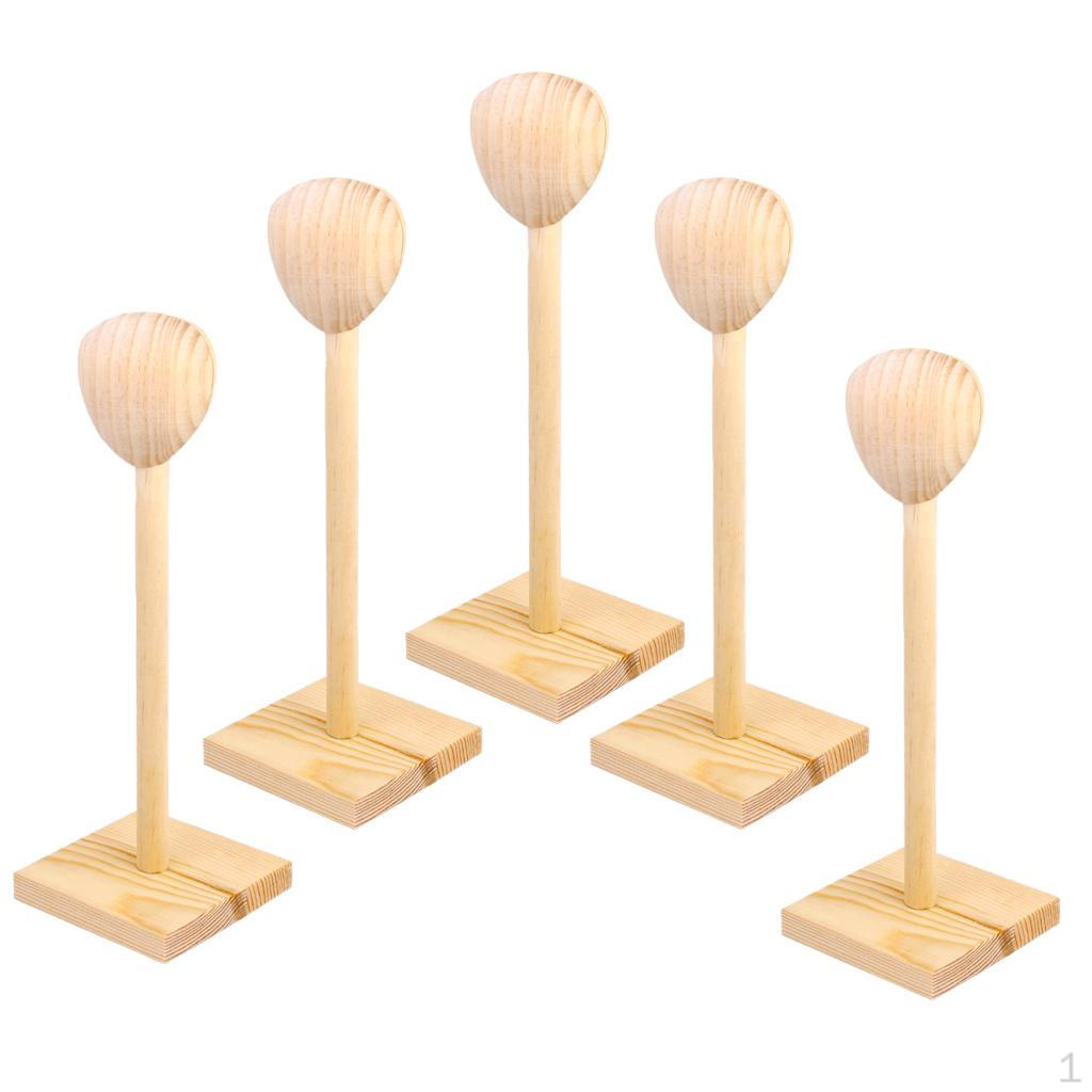 Wooden Hair Wig Hairpiece Display Stand /3 SD DOD Dolls, 5 Set