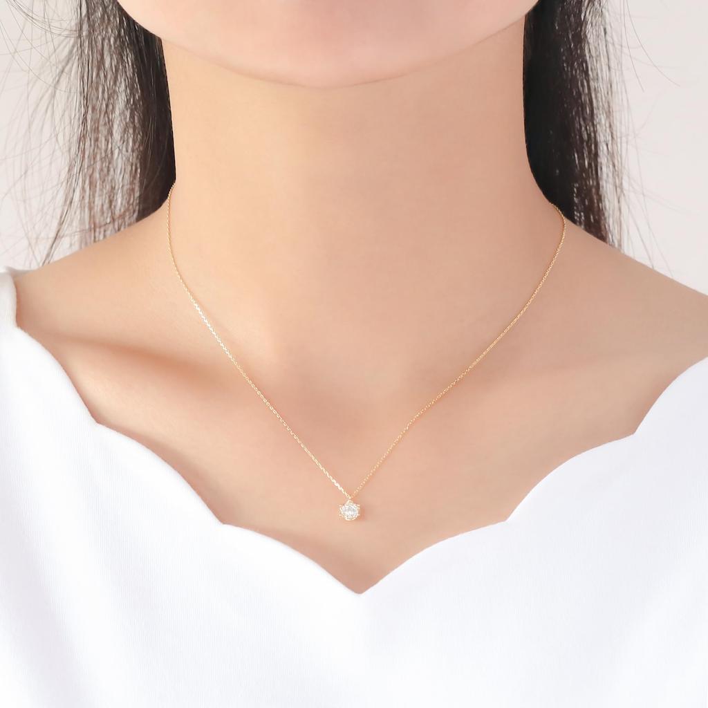 Estelle Official Women's Necklace, Silver, Yellow Gold Plated, Cubic Zirconia, 0772-4548-0019-0000