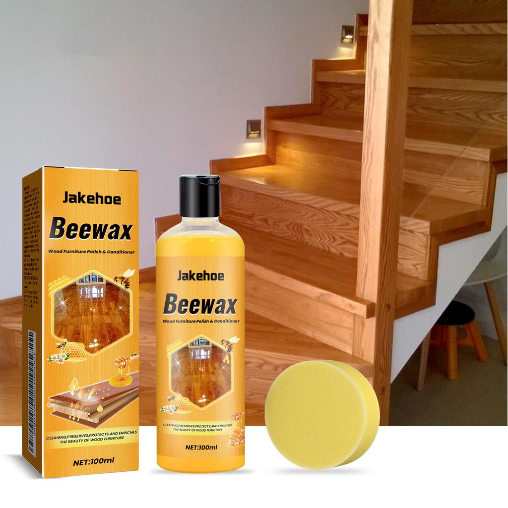 Jakehoe Spray alla cera d'api da 100 ml, lucidante per mobili e pavimenti in legno, ideale per soggiorno, cucina e altri ambienti.