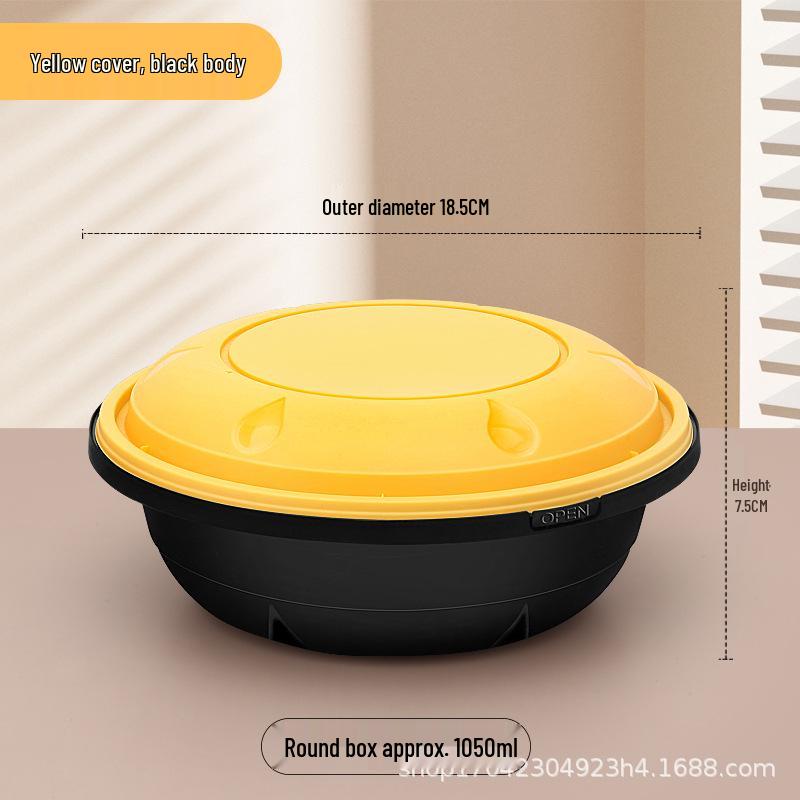 High-Quality Buckle Meal Box for Mala Tang, Hot Pot, and Pickled Fish - Thickened Round Anti-Theft Takeaway Soup Bowl