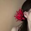 Röd spindellilja akryl hårklämma: Håraccessoar i retro kinesisk stil