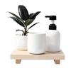 Retro Pedestal Stand Wooden Vanity Tray Home Decor Storage Holder Tray  Kitchen