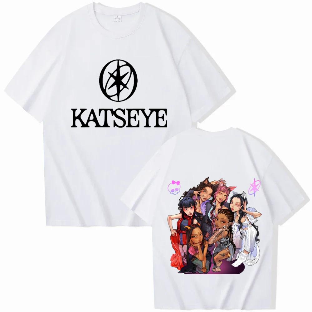 Fashion Katseye Chaos Graphic Tshirt Women Unisex Short Sleeve Tee Kpop Band Gril Group KATSEYE Printed Tshirt Clothing
