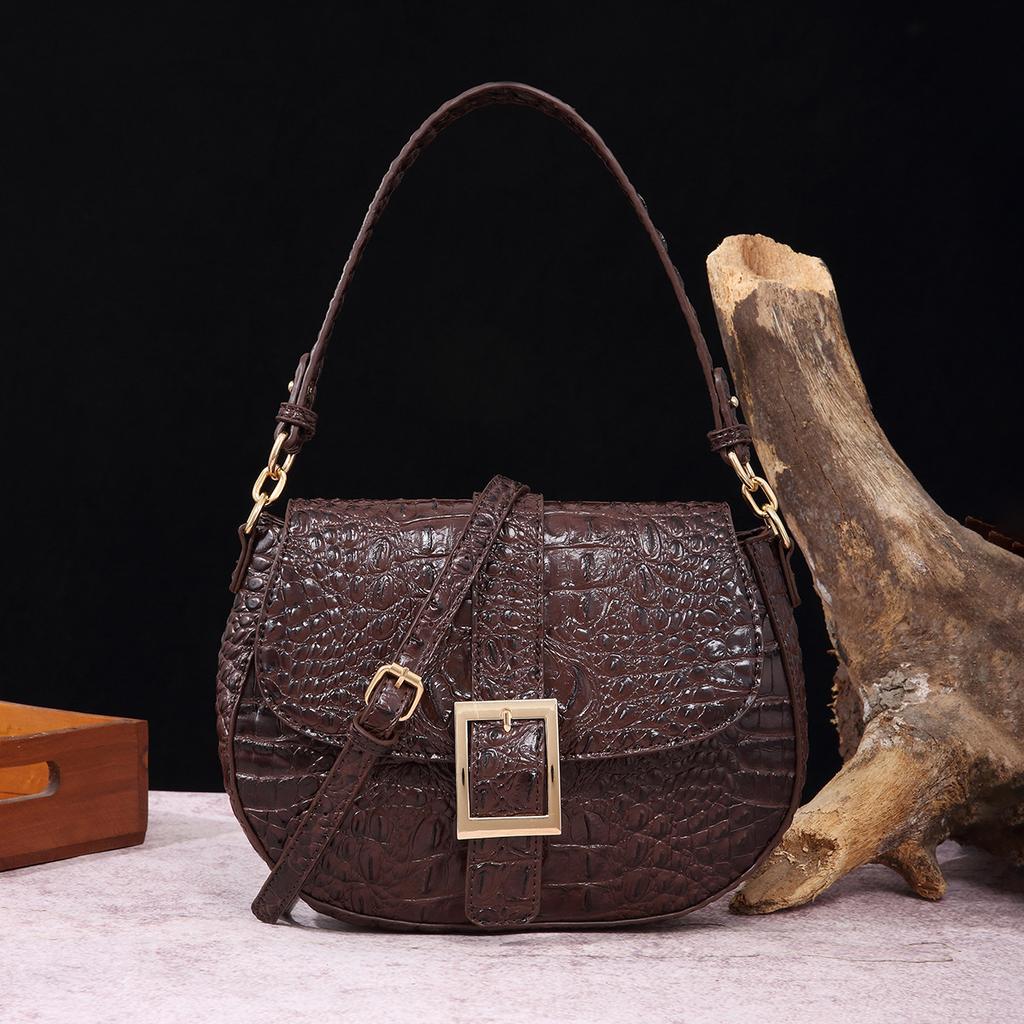 New Fashionable Alligator Pattern Shoulder Bag High-quality Retro Handbag All Match Women's Armpit Swagger Bags