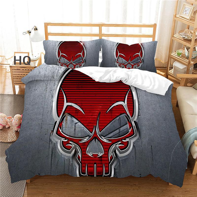 Three-Piece Digital Printing Kit Bedding, Skull Printing Home Textile Four-Piece Quilt