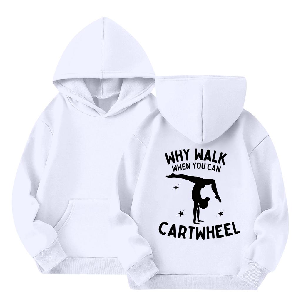 Children's Casual Round Neck Printed Pullover Long-sleeved Hooded Sweatshirt Top