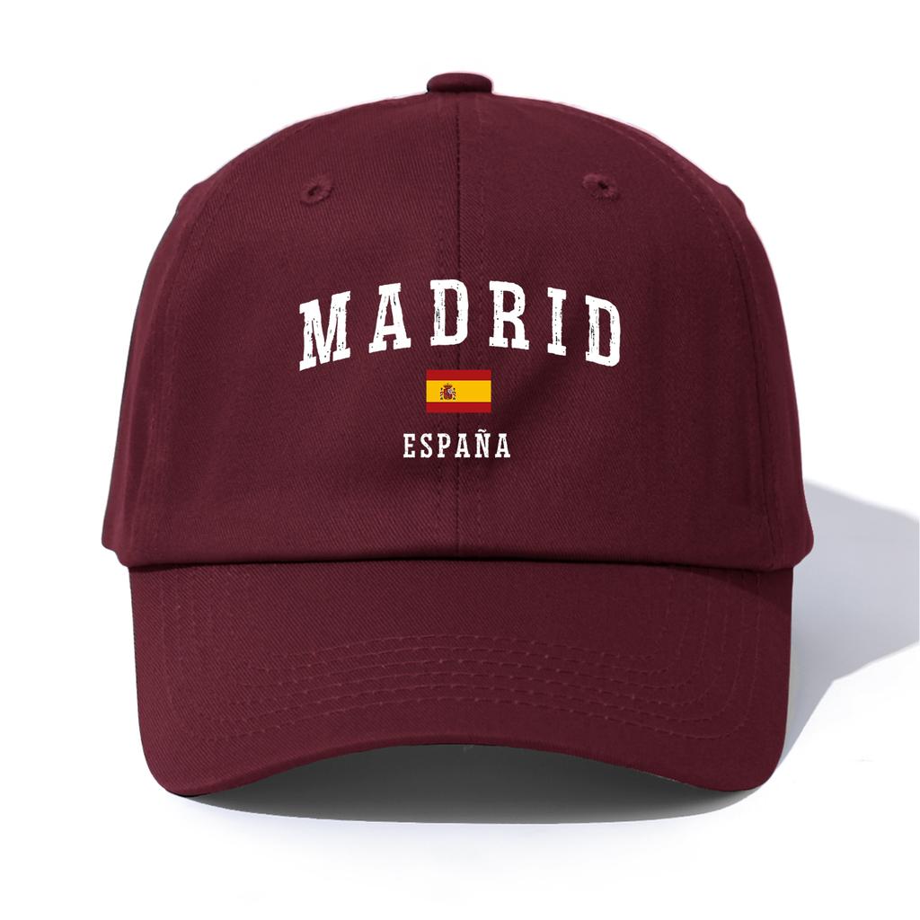 1pc MADRID Print Baseball Cap for AdultsMinimalist Retro Style Casual Soft Adjustable Dad HatPerfect As Gift