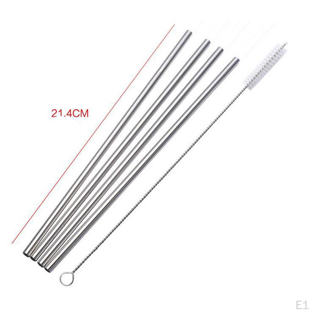 Type of Straight Stainless Steel Cocktail Drinking Mixing Straw 4 Colors