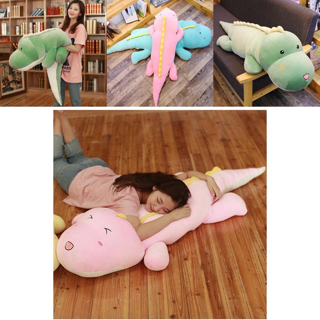 Adorable Dinosaur Stuffed Toy Plush Doll For Girls Comforting Home Decor Pillow