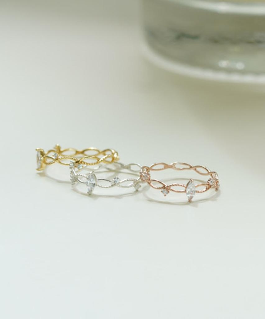 Alleun Silver 925 Layered Cubic Twist Bold Ring