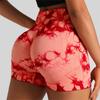 Seamless tie-dye sports shorts tight three-point pants women's high waist, hip lift and belly peach yoga fitness shorts