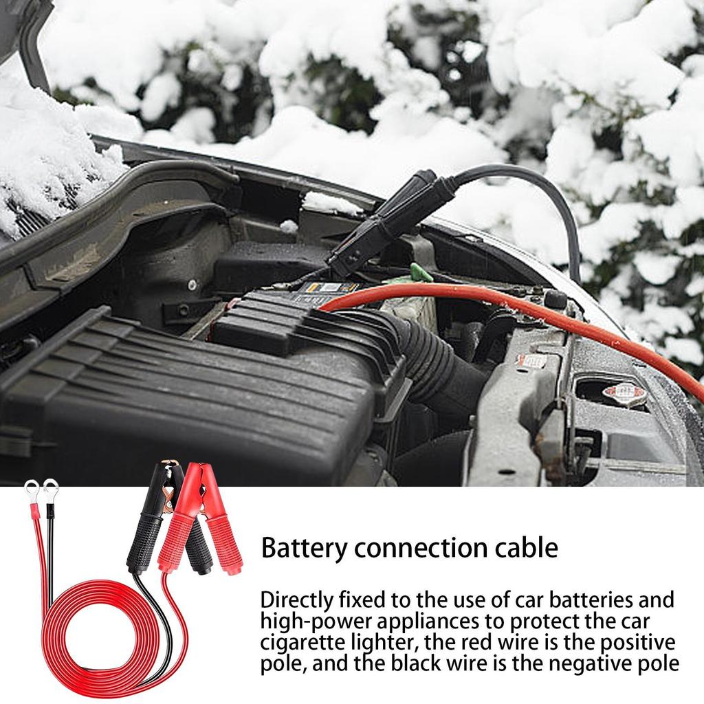 2pcs Car Alligator Clip Battery Cables 100cm Thick Gauge Jumper Wires Quick-release Battery Clamps Emergency Jump Starter Cables