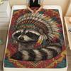 1PC Mysterious Animals Print FlAannel Blanket, High Quality Comfortable for All Seasons, Home Decor, Warmth and Comfort
