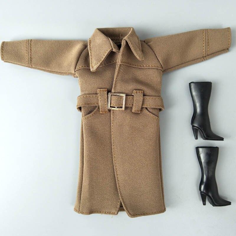 

Хаки офисное женское модное пальто для куклы Барби, одежда и обувь, плащ, наряды для кукольного домика Барби, игрушка 1/6, аксессуары для кукол дубильная кора