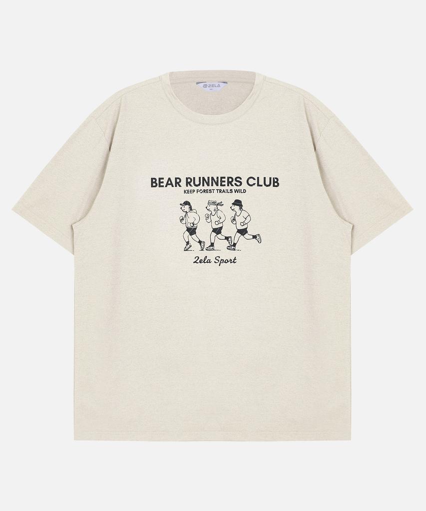 2ELA Unisex Running Bears Graphic Sorona Round Short Sleeve T-Shirt 6 Colors (Type B)