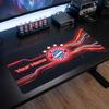 Tappetino per Mouse Grande Personalizzato Bayern Monaco, Stampa Testo Nome Personalizzato, Tappetino da Scrivania Antiscivolo con Logo Calcio, Regalo per Gamer