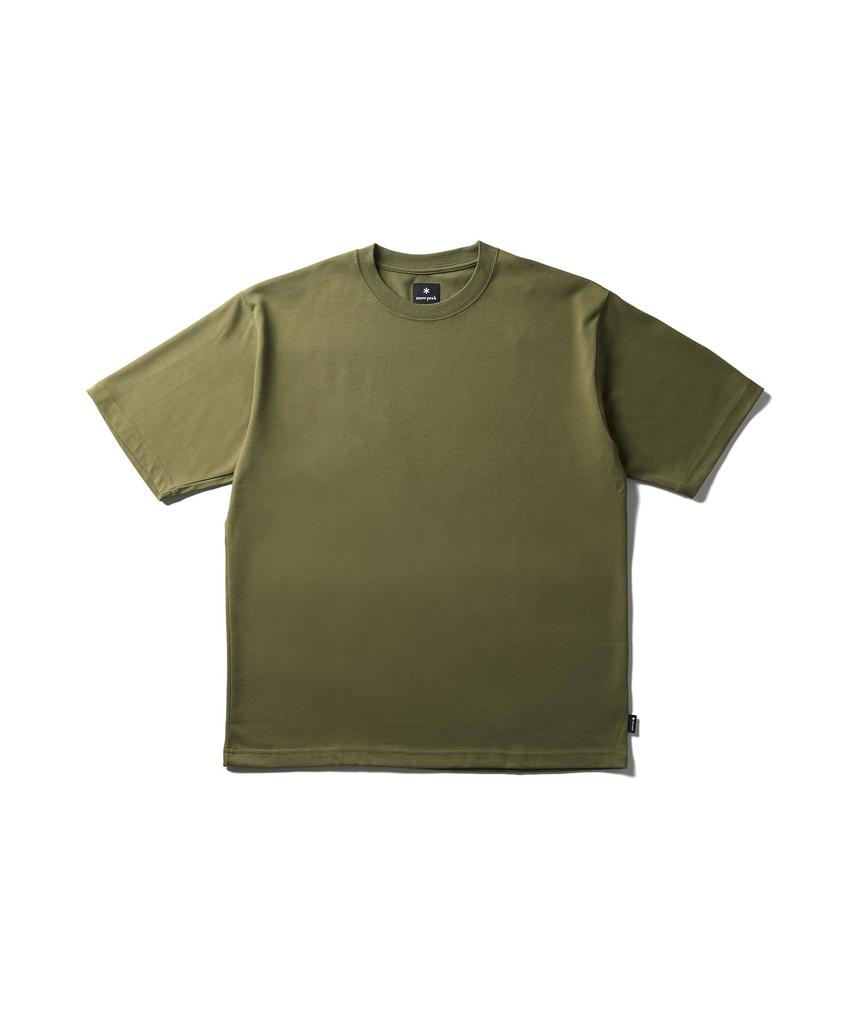 Snow Peak New Standard Back Printed Logo Short Size L T-Shirt NSD-TS-25AU004, Sleeve, Men's/Women's, Olive,