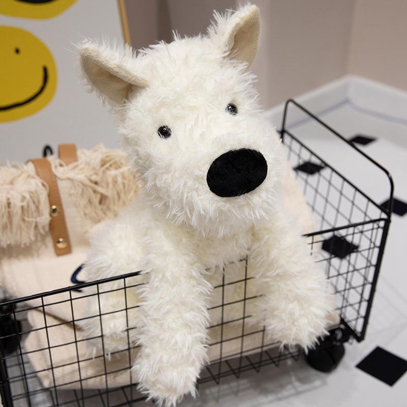 Lifelike Plush West Highland White Terrier Toy Fluffy Real-life Stuffed Animals Dog Soft Doll Kids Toy Birthday Gift