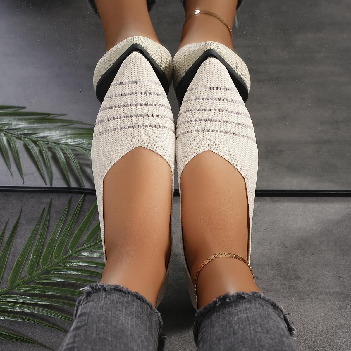 Женская обувь на плоской подошве Весенние новые остроносые лоферы Балетки Эластичные — фото 7