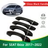 For SEAT Ibiza MK5 6F KJ1 2017 2018 Gloss Black Door Handle Cover Protective Styling Sticker Car Accessories