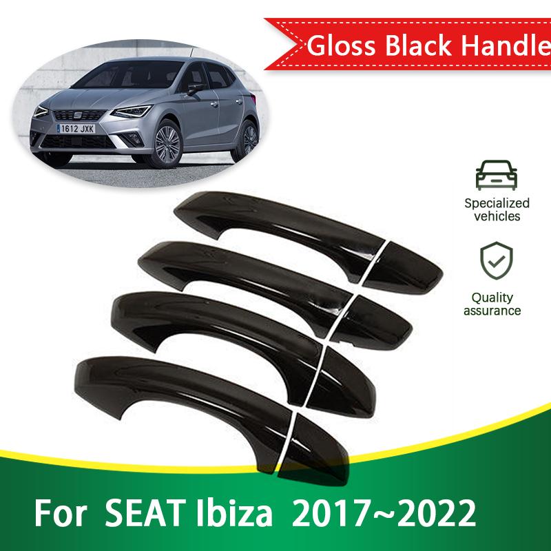 For SEAT Ibiza MK5 6F KJ1 2017 2018 Gloss Black Door Handle Cover Protective Styling Sticker Car Accessories