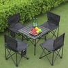 Bärbart utomhusbord och stolset, hopfällbart