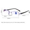 Rimless Progressive Multifocal Reading Glasses with Anti-blue Light and Diamond-cut Design