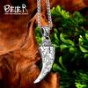 Beier 316L Stainless Steel Scandinavian Amulet Norse Viking Drgon Men Pendant Necklace Classic Animal Wolf Teeth Fashion Jewelry