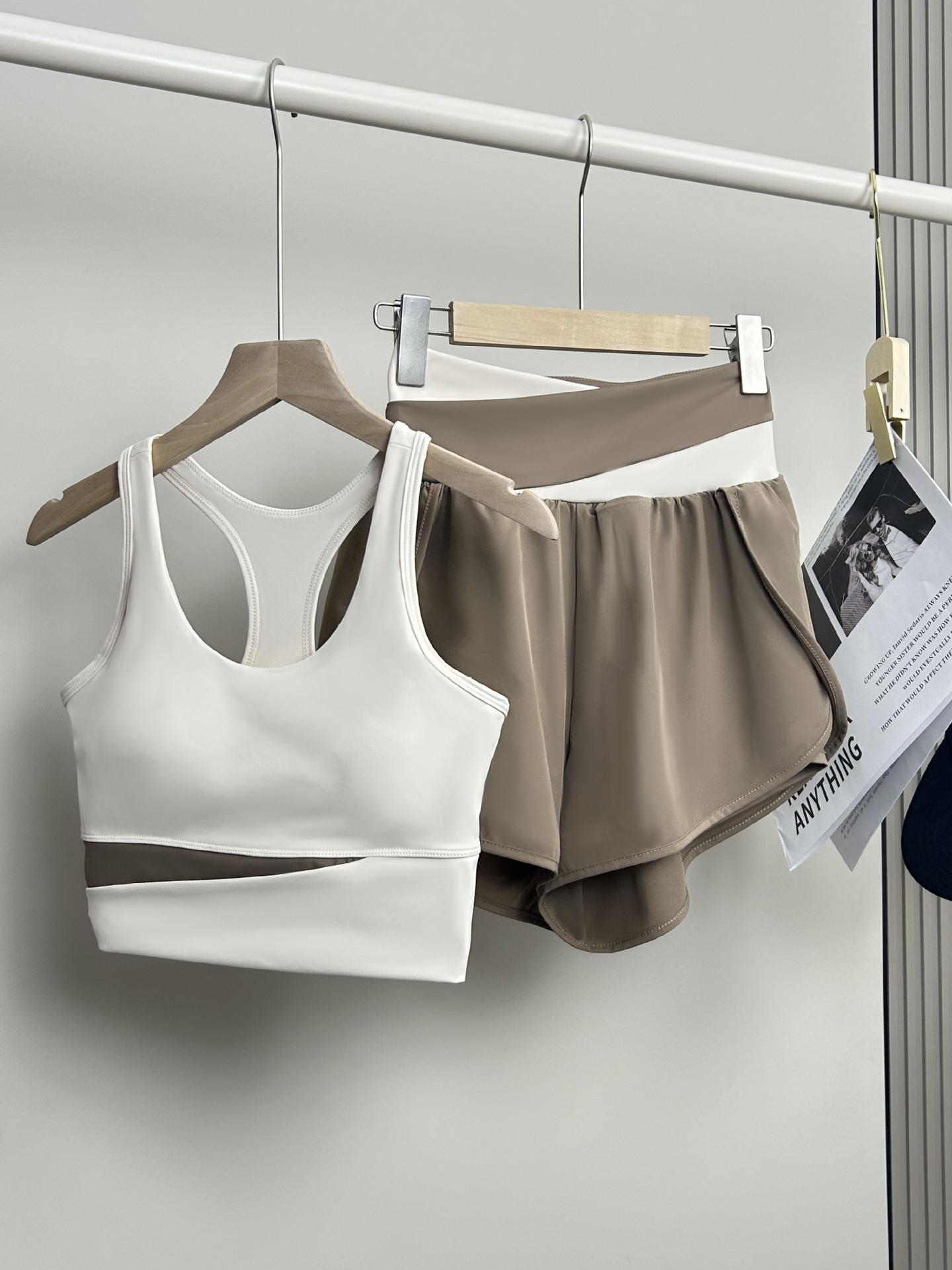 JYL Removable Cup Shockproof Camisole High Elastic Fitness Yoga L бобровый