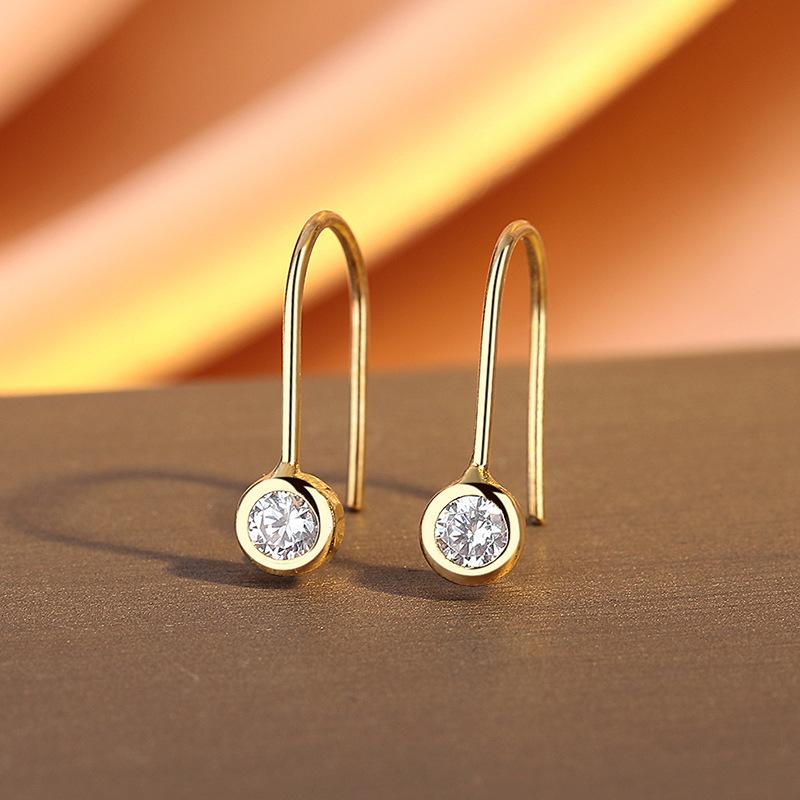 

High-End U-Shaped Zircon Stud Earrings, Women S Personalized Ear Hooks, Simple And Cold Wind Ear Jewelry 925 silver золотой
