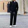 Men's Half-zip Stand-up Collar Long-sleeved Trousers Casual Sports Suit