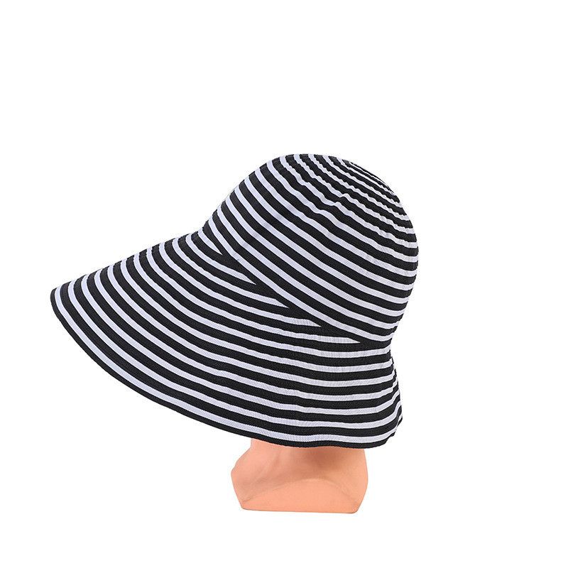 

Plus Size Trendy Stripes Sun Hat Women s Summer Outdoor UV-Proof Brim Full Face Sun Protection Sun Hat Color Matching Black White Stripes M(56-58cm)