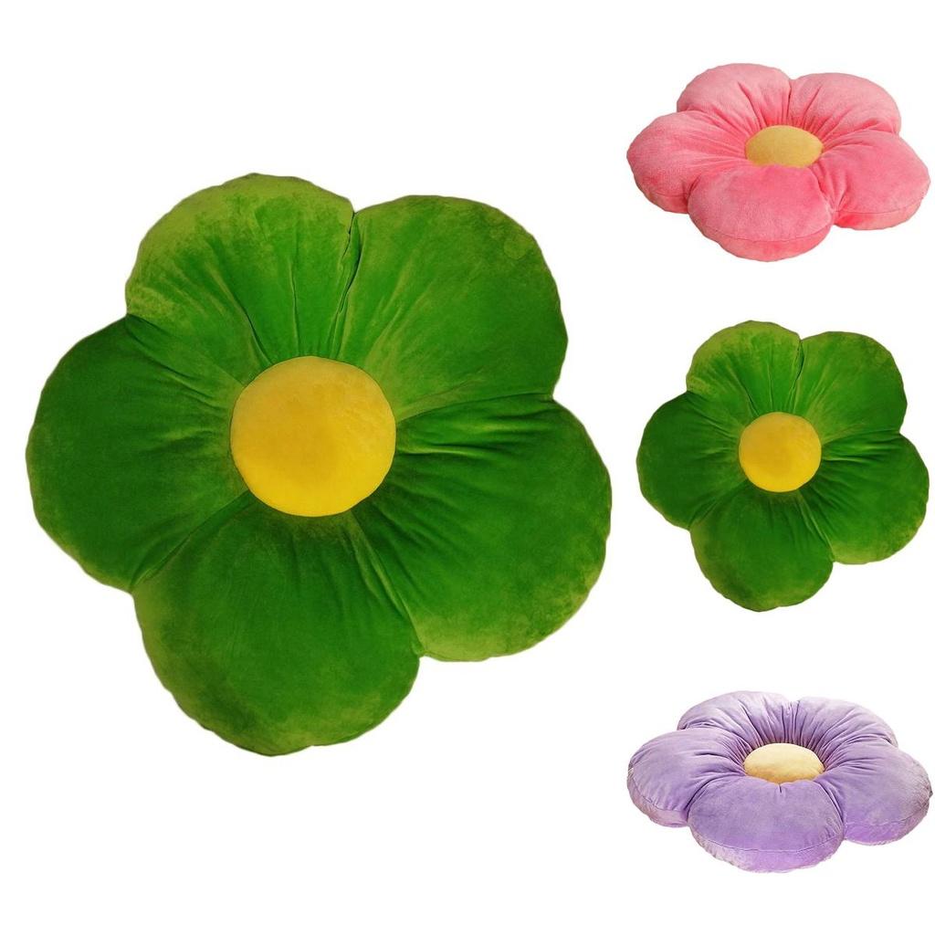 Cute Flower Cushion Home Decor Plush Toy With Colorful 6 Petal Cartoon Design