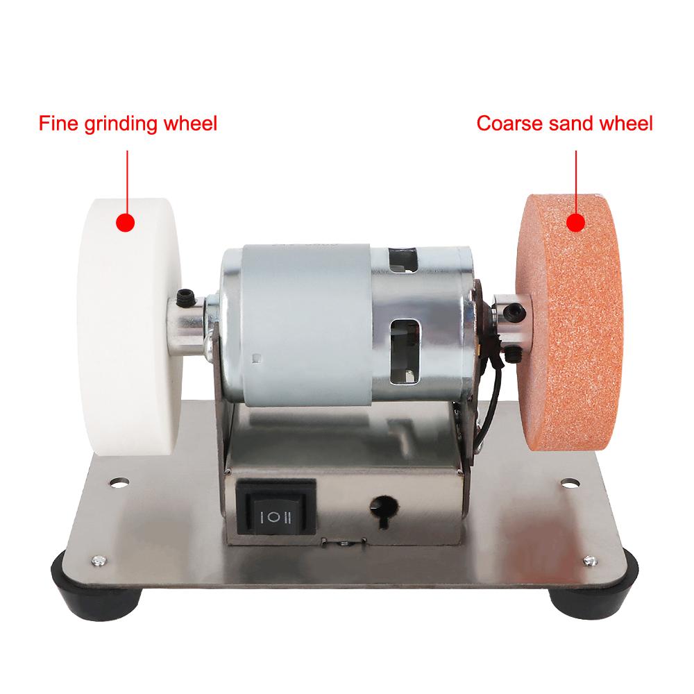 Motor de slefuire Mașină de slefuit dublăMașină de artefact Mini roată de șlefuit electrică Piatră de șlefuit Micro polizare grosieră și fină