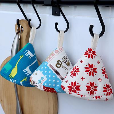 1 Unidad Tapa Triangular para Olla Capucha Animal de Dibujos Animados Algodón Cocina Aislamiento Clip Asa Guante Regalo de Navidad
