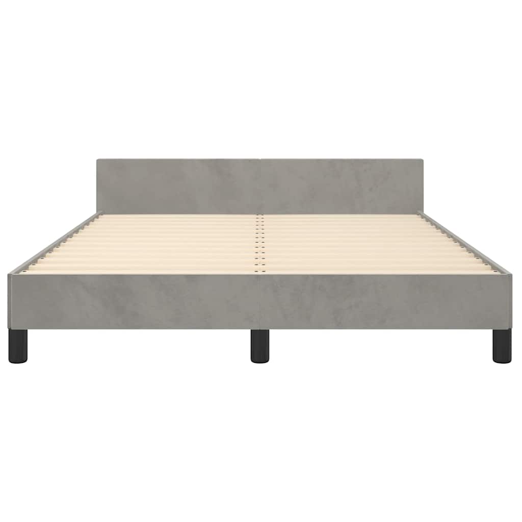 vidaXL Bettgestell ohne Matratze Hellgrau 140x190 cm Samt