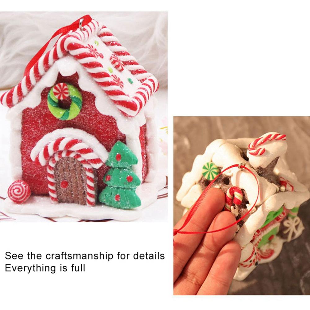 3/5pcs Soft Clay Christmas Little House Pendant Christmas Cottage Desktop Decoration