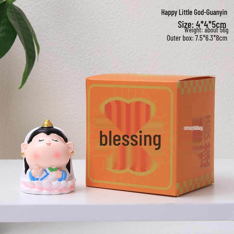 Happy Cartoon Immortal Healing Desk Ornaments - Stress Relief & Birthday Gift